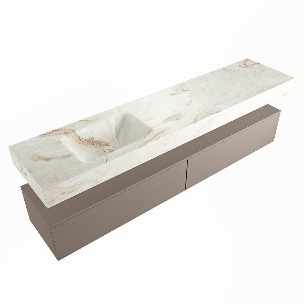 MONDIAZ ALAN-DLUX 200cm mueble de baño Smoke 2 cajones. Lavabo CLOUD Izquierda 1 orificio color Frappe. 5 MONDIAZ ALAN-DLUX 200cm mueble de baño Smoke 2 cajones. Lavabo CLOUD Izquierda 1 orificio color Frappe. - Imagen 5