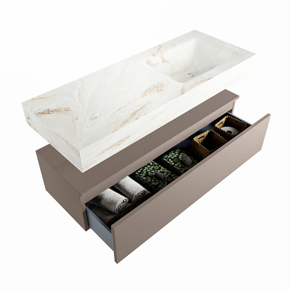 MONDIAZ ALAN-DLUX 120cm mueble de baño Smoke 1 cajón. Lavabo CLOUD Derecho 1 orificio color Frappe. 6 MONDIAZ ALAN-DLUX 120cm mueble de baño Smoke 1 cajón. Lavabo CLOUD Derecho 1 orificio color Frappe. - Imagen 6
