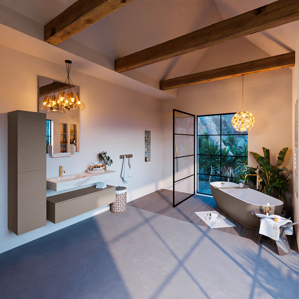 MONDIAZ ALAN-DLUX 120cm mueble de baño Smoke 1 cajón. Lavabo CLOUD Izquierda 1 orificio color Frappe. 3 MONDIAZ ALAN-DLUX 120cm mueble de baño Smoke 1 cajón. Lavabo CLOUD Izquierda 1 orificio color Frappe. - Imagen 3