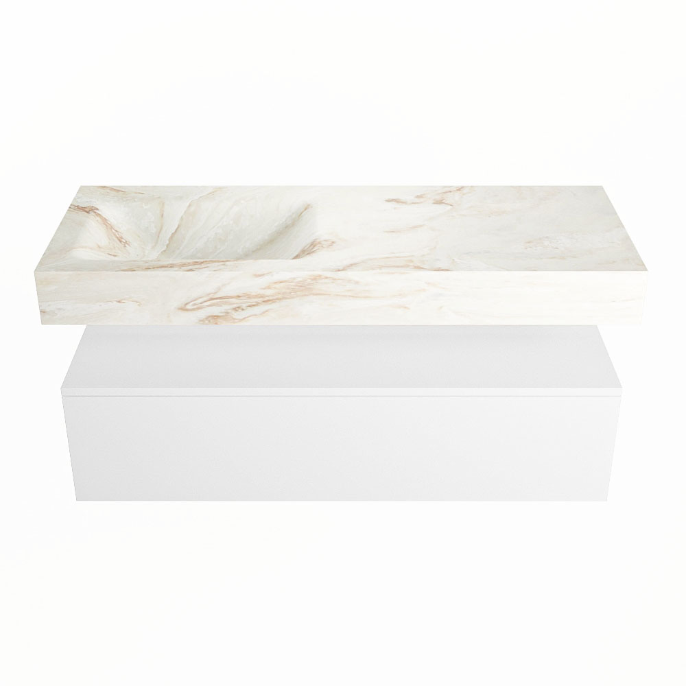MONDIAZ ALAN-DLUX 120cm mueble de baño Talc 1 cajón. Lavabo CLOUD Izquierda sin orificios color Frappe. 4 MONDIAZ ALAN-DLUX 120cm mueble de baño Talc 1 cajón. Lavabo CLOUD Izquierda sin orificios color Frappe. - Imagen 4