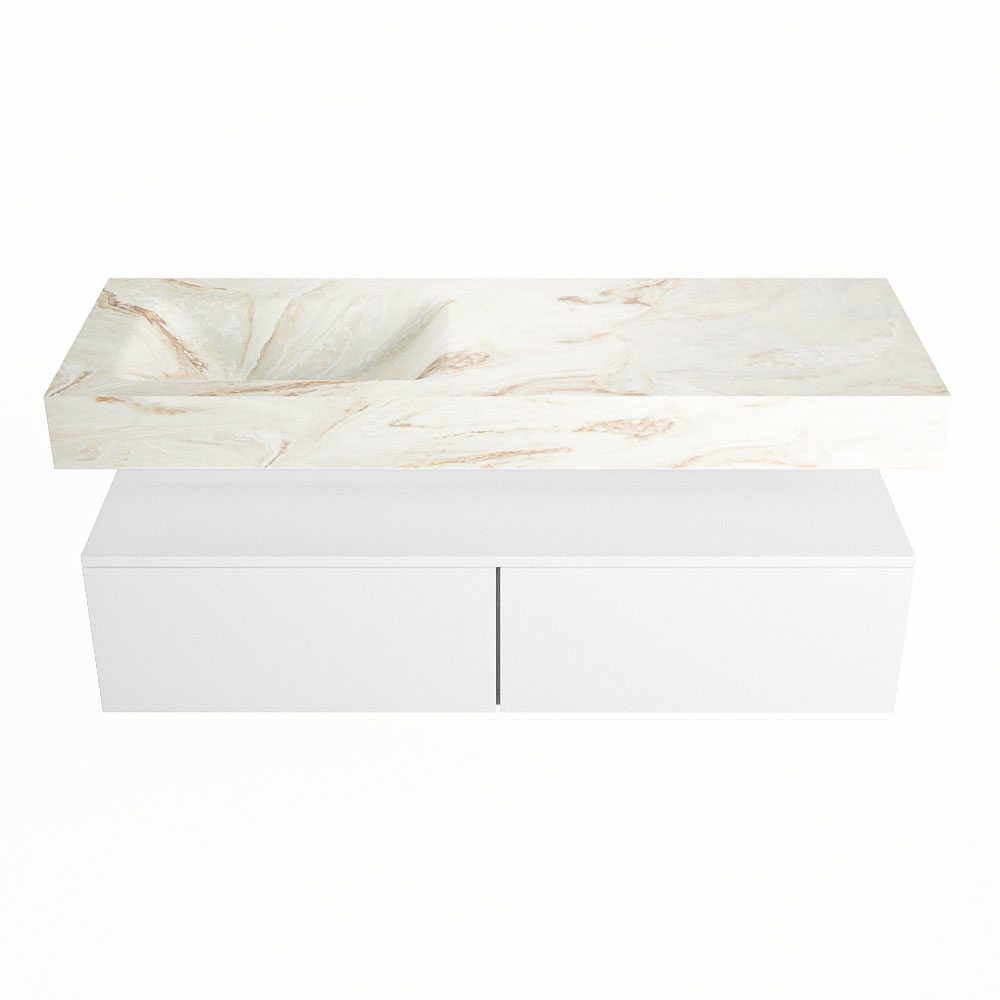 MONDIAZ ALAN-DLUX 130cm mueble de baño Talc 2 cajones. Lavabo CLOUD Izquierda sin orificios color Frappe. 4 MONDIAZ ALAN-DLUX 130cm mueble de baño Talc 2 cajones. Lavabo CLOUD Izquierda sin orificios color Frappe. - Imagen 4