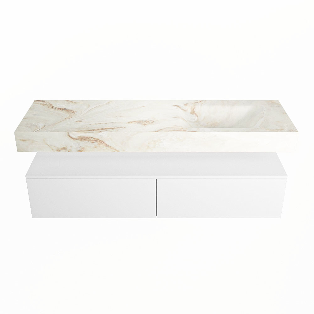 MONDIAZ ALAN-DLUX 150cm mueble de baño Talc 2 cajones. Lavabo CLOUD Derecho sin orificios color Frappe. 4 MONDIAZ ALAN-DLUX 150cm mueble de baño Talc 2 cajones. Lavabo CLOUD Derecho sin orificios color Frappe. - Imagen 4