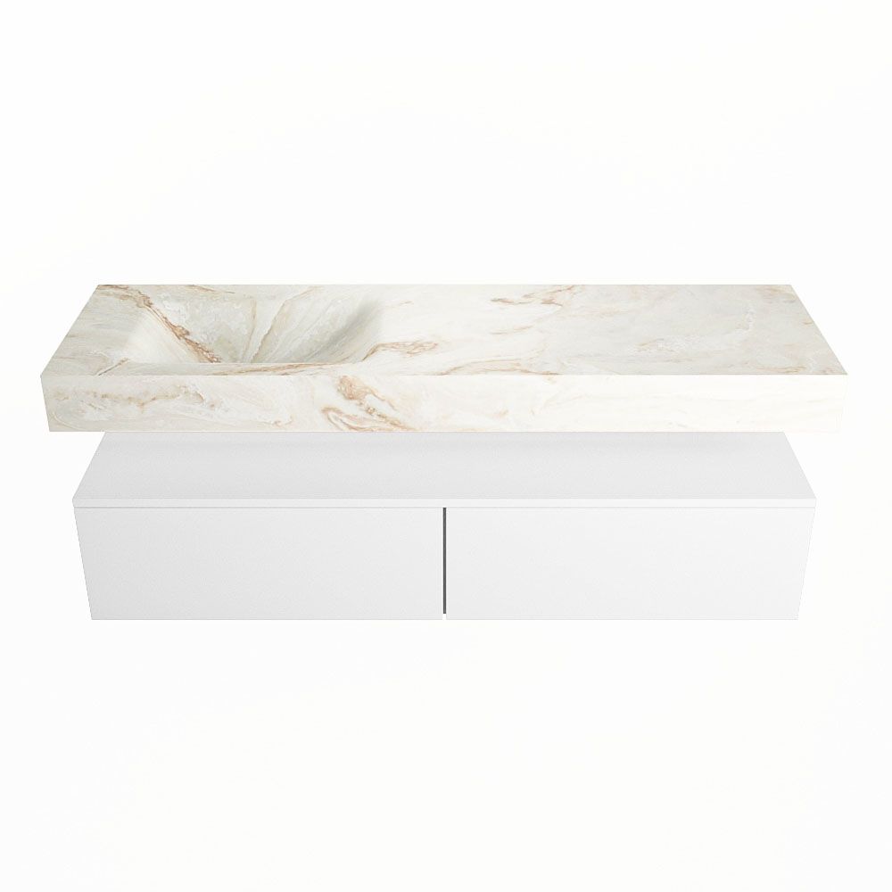 MONDIAZ ALAN-DLUX 150cm mueble de baño Talc 2 cajones. Lavabo CLOUD Izquierda 1 orificio color Frappe. 4 MONDIAZ ALAN-DLUX 150cm mueble de baño Talc 2 cajones. Lavabo CLOUD Izquierda 1 orificio color Frappe. - Imagen 4
