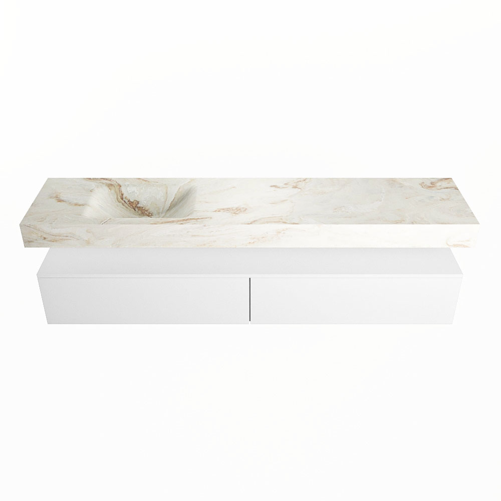 MONDIAZ ALAN-DLUX 200cm mueble de baño Talc 2 cajones. Lavabo CLOUD Izquierda sin orificios color Frappe. 4 MONDIAZ ALAN-DLUX 200cm mueble de baño Talc 2 cajones. Lavabo CLOUD Izquierda sin orificios color Frappe. - Imagen 4