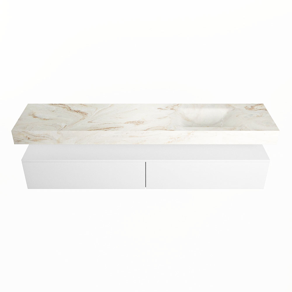 MONDIAZ ALAN-DLUX 200cm mueble de baño Talc 2 cajones. Lavabo CLOUD Derecho 1 orificio color Frappe. 4 MONDIAZ ALAN-DLUX 200cm mueble de baño Talc 2 cajones. Lavabo CLOUD Derecho 1 orificio color Frappe. - Imagen 4