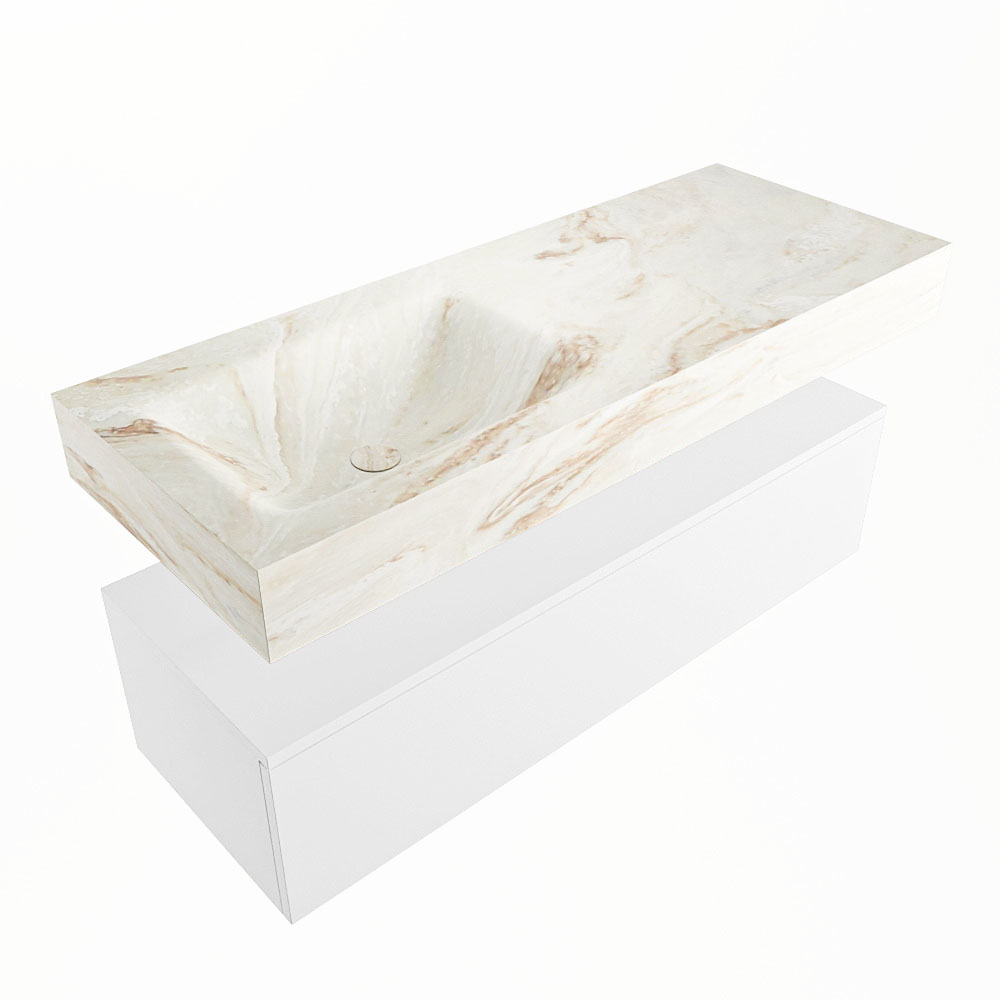 MONDIAZ ALAN-DLUX 120cm mueble de baño Talc 1 cajón. Lavabo CLOUD Izquierda sin orificios color Frappe. 5 MONDIAZ ALAN-DLUX 120cm mueble de baño Talc 1 cajón. Lavabo CLOUD Izquierda sin orificios color Frappe. - Imagen 5