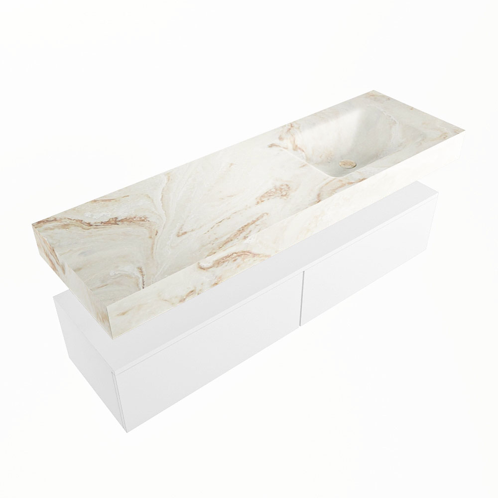 MONDIAZ ALAN-DLUX 150cm mueble de baño Talc 2 cajones. Lavabo CLOUD Derecho sin orificios color Frappe. 5 MONDIAZ ALAN-DLUX 150cm mueble de baño Talc 2 cajones. Lavabo CLOUD Derecho sin orificios color Frappe. - Imagen 5