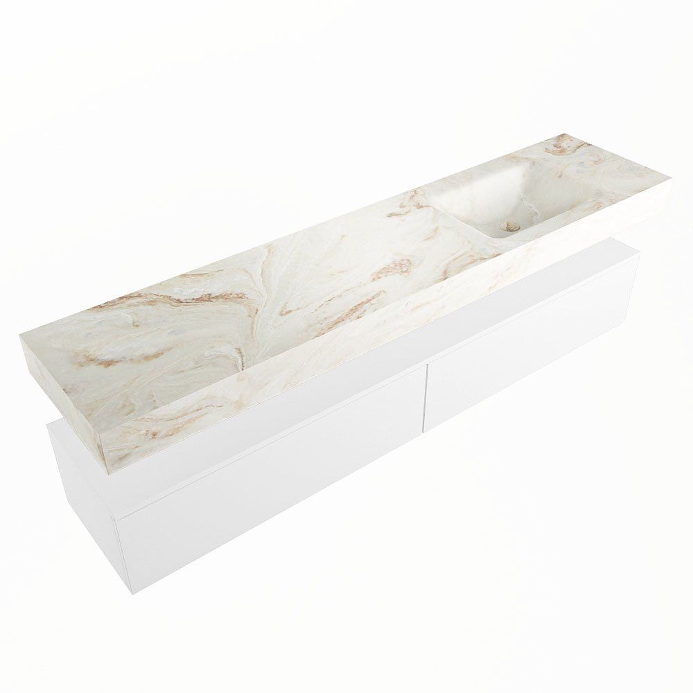 MONDIAZ ALAN-DLUX 200cm mueble de baño Talc 2 cajones. Lavabo CLOUD Derecho 1 orificio color Frappe. 5 MONDIAZ ALAN-DLUX 200cm mueble de baño Talc 2 cajones. Lavabo CLOUD Derecho 1 orificio color Frappe. - Imagen 5