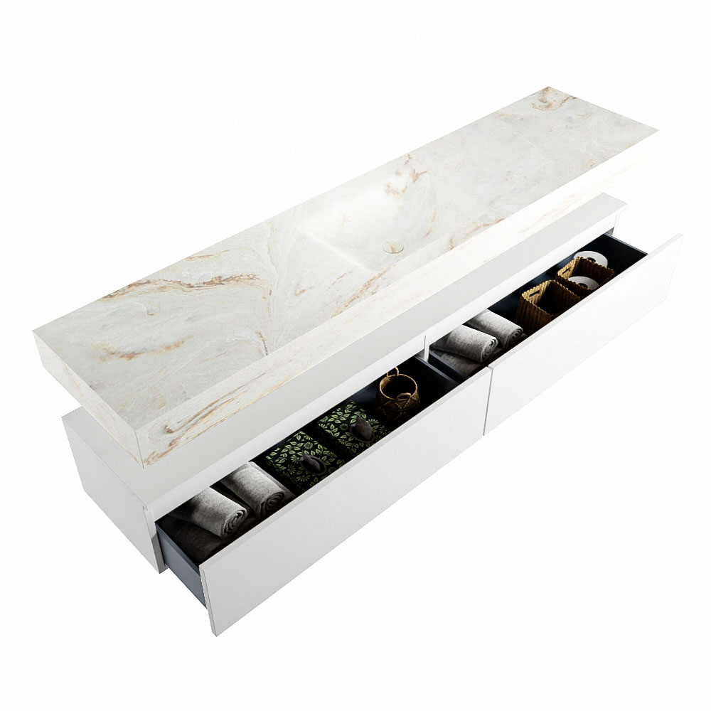 MONDIAZ ALAN-DLUX 200cm mueble de baño Talc 2 cajones. Lavabo CLOUD Centro 1 orificio color Frappe. 6 MONDIAZ ALAN-DLUX 200cm mueble de baño Talc 2 cajones. Lavabo CLOUD Centro 1 orificio color Frappe. - Imagen 6