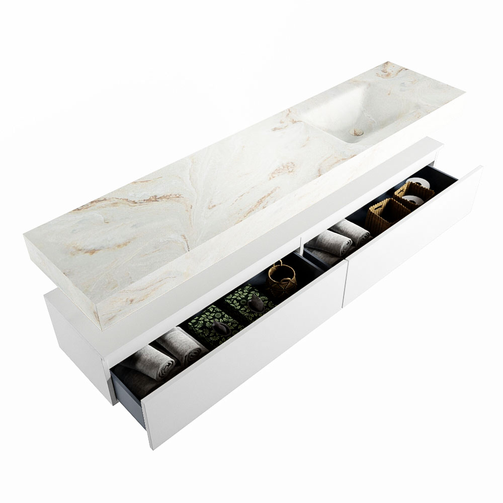 MONDIAZ ALAN-DLUX 200cm mueble de baño Talc 2 cajones. Lavabo CLOUD Derecho 1 orificio color Frappe. 6 MONDIAZ ALAN-DLUX 200cm mueble de baño Talc 2 cajones. Lavabo CLOUD Derecho 1 orificio color Frappe. - Imagen 6