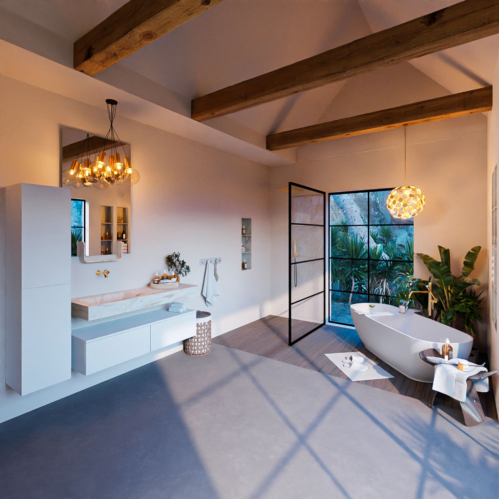 MONDIAZ ALAN-DLUX 130cm mueble de baño Talc 2 cajones. Lavabo CLOUD Izquierda sin orificios color Frappe. 3 MONDIAZ ALAN-DLUX 130cm mueble de baño Talc 2 cajones. Lavabo CLOUD Izquierda sin orificios color Frappe. - Imagen 3