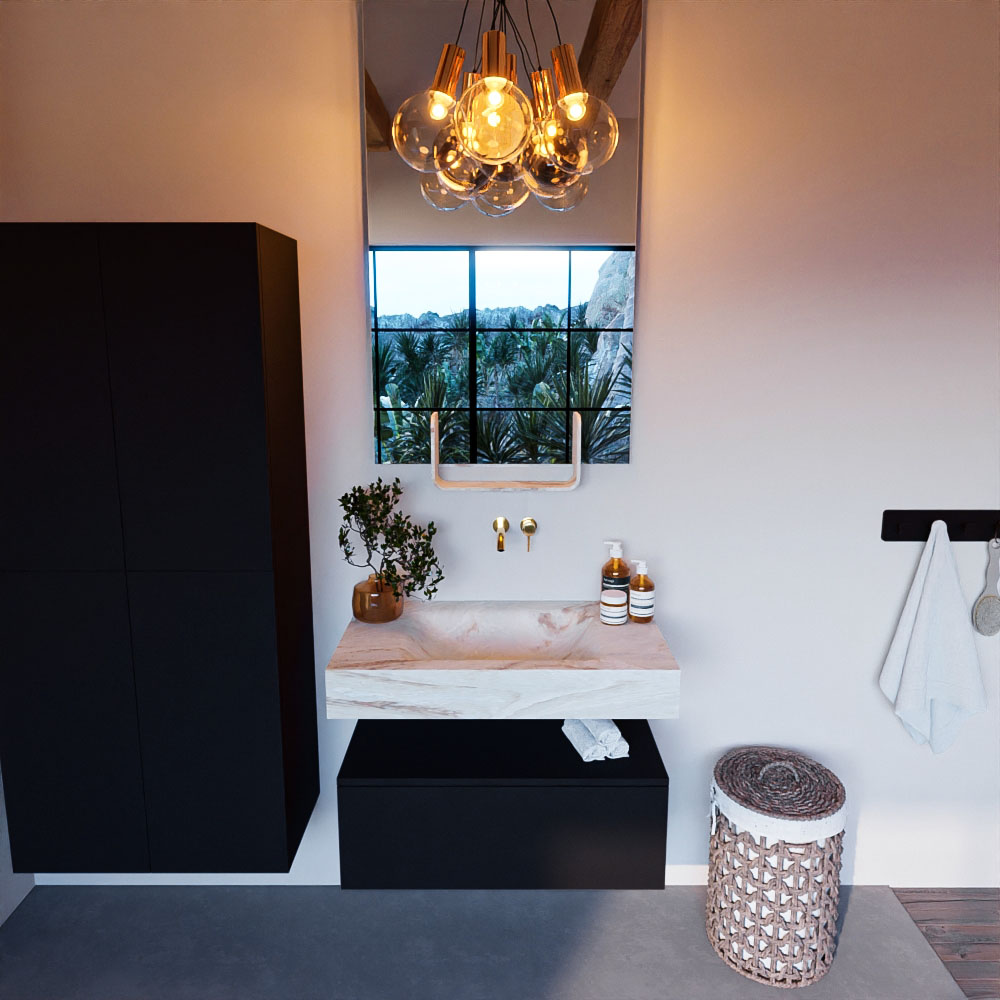 MONDIAZ ALAN-DLUX 80cm mueble de baño Urban 1 cajón. Lavabo CLOUD Centro sin orificios color Frappe. 2 MONDIAZ ALAN-DLUX 80cm mueble de baño Urban 1 cajón. Lavabo CLOUD Centro sin orificios color Frappe. - Imagen 2