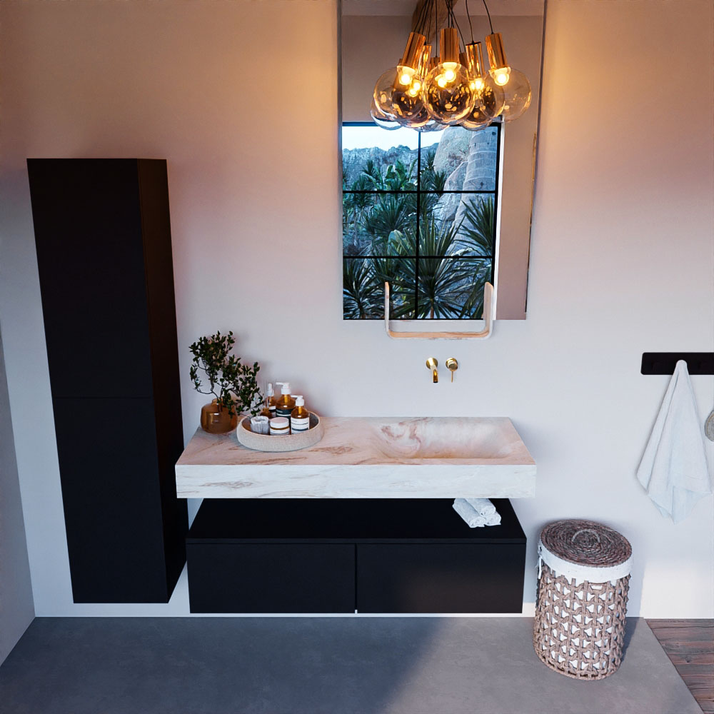 MONDIAZ ALAN-DLUX 120cm mueble de baño Urban 2 cajones. Lavabo CLOUD Derecho sin orificios color Frappe. 2 MONDIAZ ALAN-DLUX 120cm mueble de baño Urban 2 cajones. Lavabo CLOUD Derecho sin orificios color Frappe. - Imagen 2