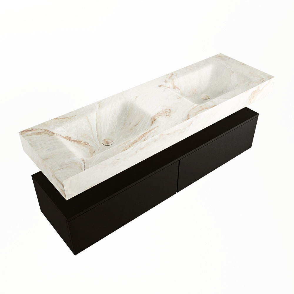 MONDIAZ ALAN-DLUX 150cm mueble de baño Urban 2 cajones. Lavabo CLOUD Doble sin orificios color Frappe. 5 MONDIAZ ALAN-DLUX 150cm mueble de baño Urban 2 cajones. Lavabo CLOUD Doble sin orificios color Frappe. - Imagen 5