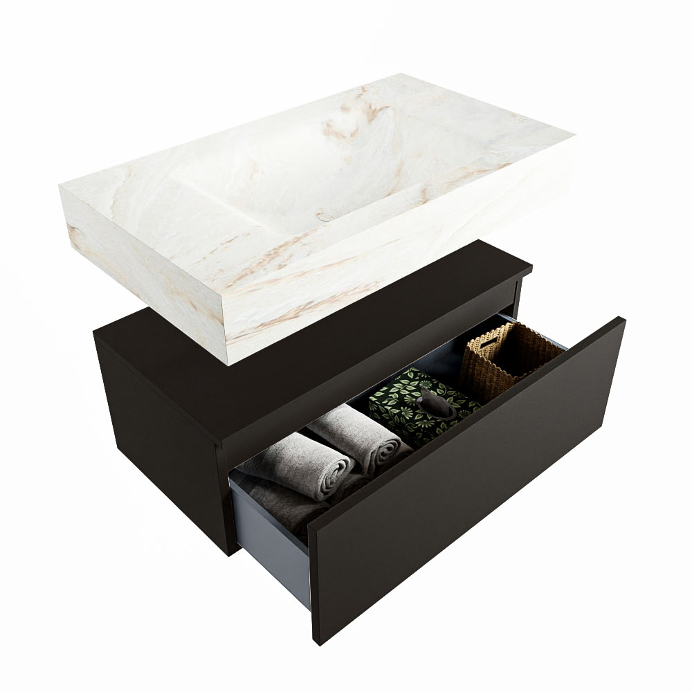 MONDIAZ ALAN-DLUX 80cm mueble de baño Urban 1 cajón. Lavabo CLOUD Centro sin orificios color Frappe. 6 MONDIAZ ALAN-DLUX 80cm mueble de baño Urban 1 cajón. Lavabo CLOUD Centro sin orificios color Frappe. - Imagen 6