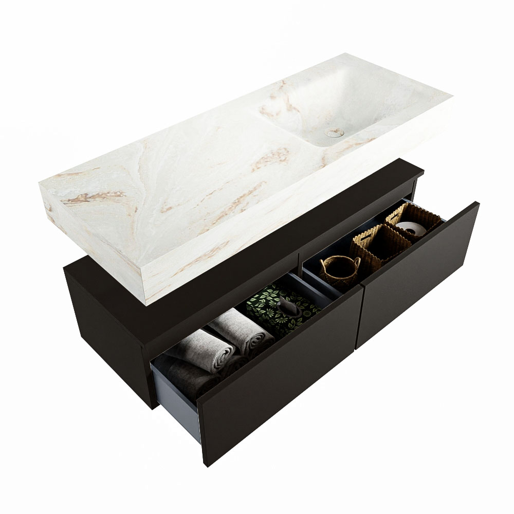 MONDIAZ ALAN-DLUX 120cm mueble de baño Urban 2 cajones. Lavabo CLOUD Derecho sin orificios color Frappe. 6 MONDIAZ ALAN-DLUX 120cm mueble de baño Urban 2 cajones. Lavabo CLOUD Derecho sin orificios color Frappe. - Imagen 6