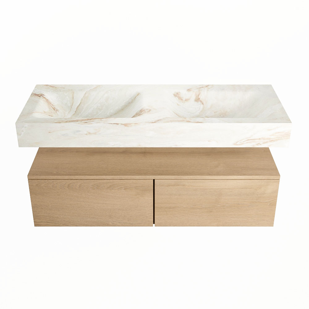 MONDIAZ ALAN-DLUX 120cm mueble de baño Washed Oak 2 cajones. Lavabo CLOUD Doble sin orificios color Frappe. 4 MONDIAZ ALAN-DLUX 120cm mueble de baño Washed Oak 2 cajones. Lavabo CLOUD Doble sin orificios color Frappe. - Imagen 4