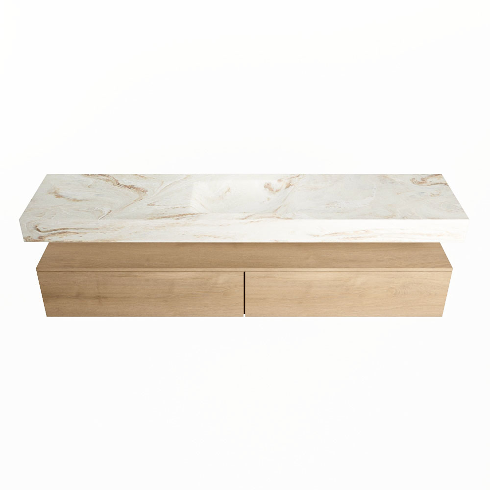 MONDIAZ ALAN-DLUX 200cm mueble de baño Washed Oak 2 cajones. Lavabo CLOUD Centro 1 orificio color Frappe. 4 MONDIAZ ALAN-DLUX 200cm mueble de baño Washed Oak 2 cajones. Lavabo CLOUD Centro 1 orificio color Frappe. - Imagen 4