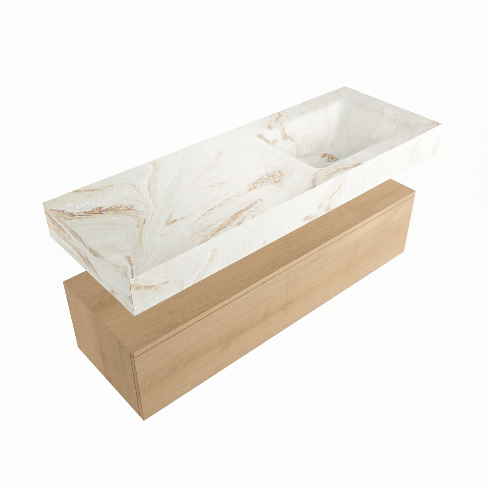 MONDIAZ ALAN-DLUX 130cm mueble de baño Washed Oak 1 cajón. Lavabo CLOUD Derecho sin orificios color Frappe. 5 MONDIAZ ALAN-DLUX 130cm mueble de baño Washed Oak 1 cajón. Lavabo CLOUD Derecho sin orificios color Frappe. - Imagen 5