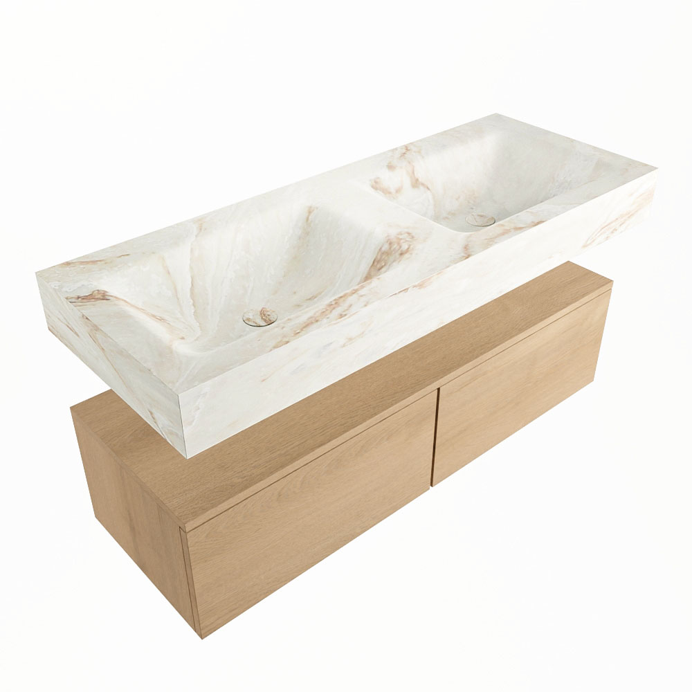 MONDIAZ ALAN-DLUX 120cm mueble de baño Washed Oak 2 cajones. Lavabo CLOUD Doble sin orificios color Frappe. 5 MONDIAZ ALAN-DLUX 120cm mueble de baño Washed Oak 2 cajones. Lavabo CLOUD Doble sin orificios color Frappe. - Imagen 5