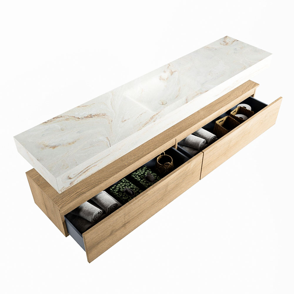 MONDIAZ ALAN-DLUX 200cm mueble de baño Washed Oak 2 cajones. Lavabo CLOUD Centro 1 orificio color Frappe. 6 MONDIAZ ALAN-DLUX 200cm mueble de baño Washed Oak 2 cajones. Lavabo CLOUD Centro 1 orificio color Frappe. - Imagen 6