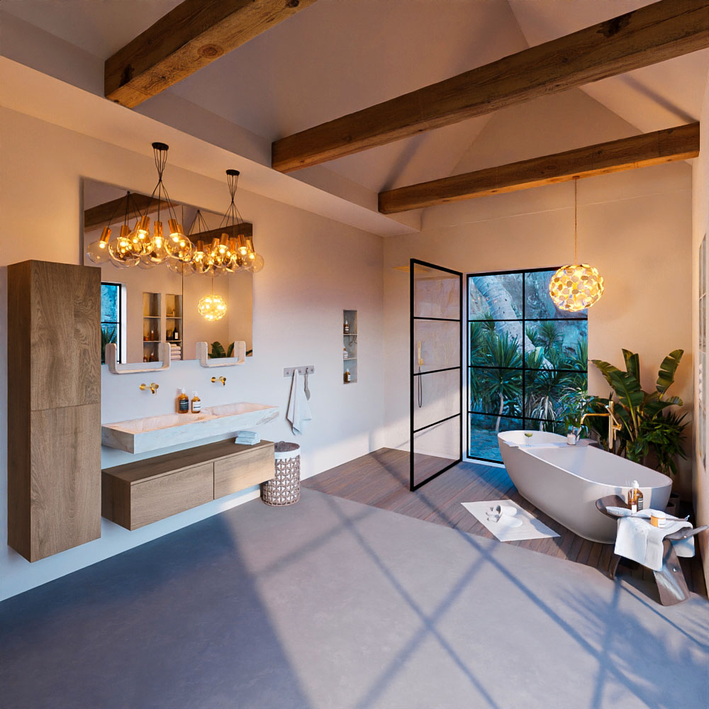 MONDIAZ ALAN-DLUX 120cm mueble de baño Washed Oak 2 cajones. Lavabo CLOUD Doble sin orificios color Frappe. 3 MONDIAZ ALAN-DLUX 120cm mueble de baño Washed Oak 2 cajones. Lavabo CLOUD Doble sin orificios color Frappe. - Imagen 3