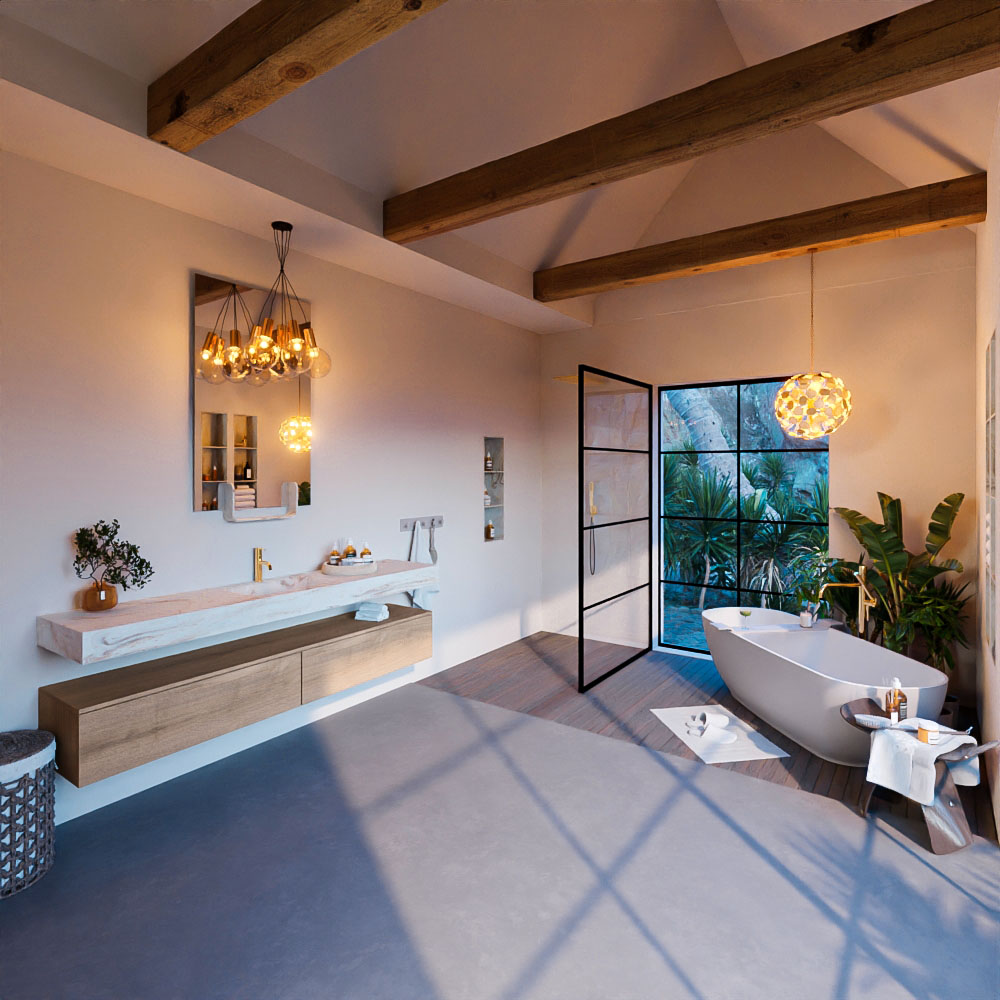 MONDIAZ ALAN-DLUX 200cm mueble de baño Washed Oak 2 cajones. Lavabo CLOUD Centro 1 orificio color Frappe. 3 MONDIAZ ALAN-DLUX 200cm mueble de baño Washed Oak 2 cajones. Lavabo CLOUD Centro 1 orificio color Frappe. - Imagen 3