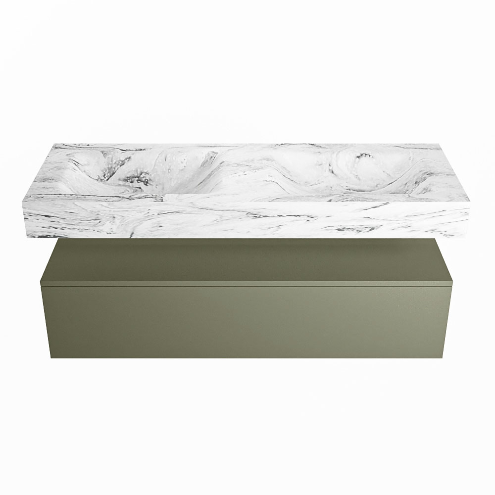 MONDIAZ ALAN-DLUX 130cm mueble de baño Army 1 cajón. Lavabo CLOUD Doble sin orificios color Glace. 4 MONDIAZ ALAN-DLUX 130cm mueble de baño Army 1 cajón. Lavabo CLOUD Doble sin orificios color Glace. - Imagen 4
