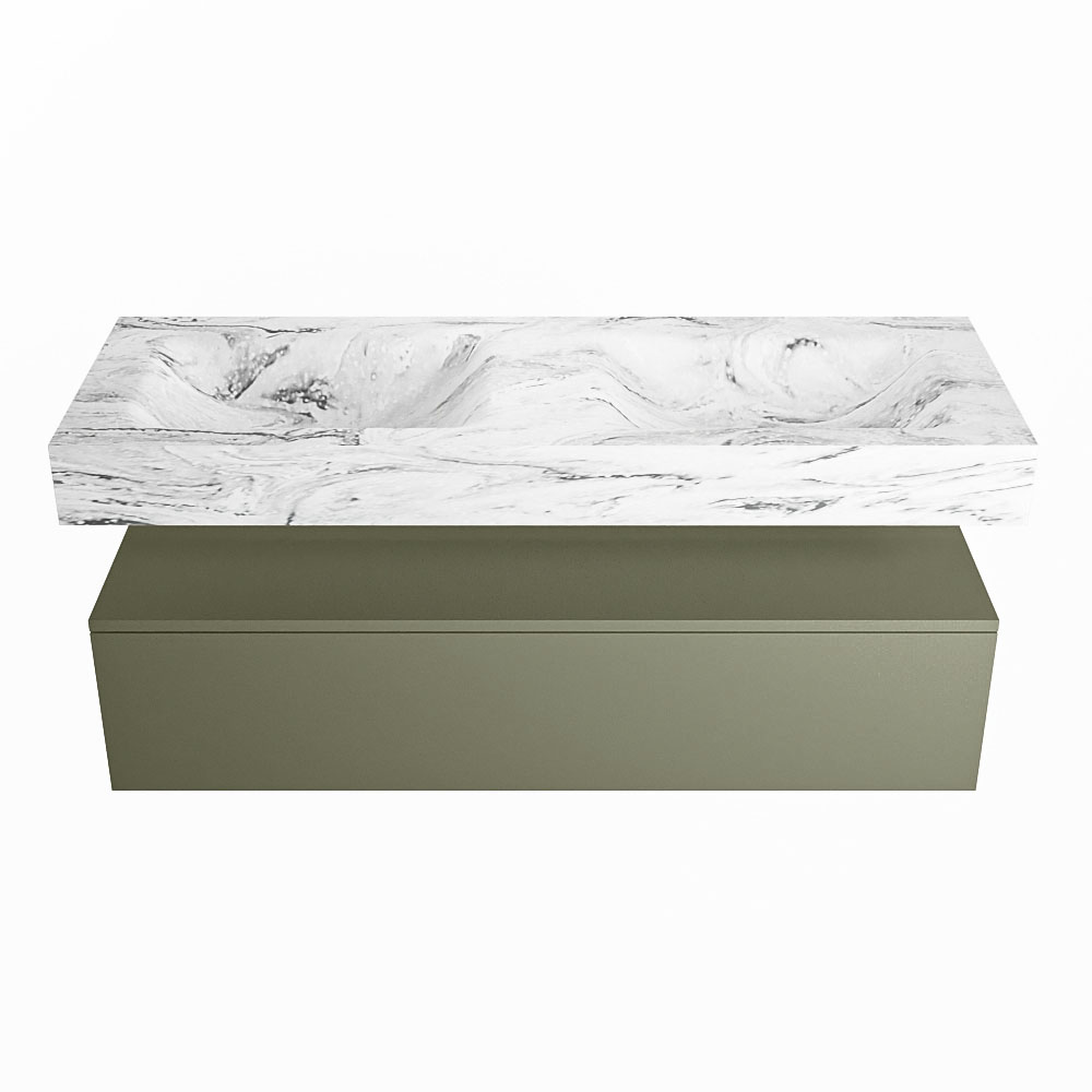 MONDIAZ ALAN-DLUX 130cm mueble de baño Army 1 cajón. Lavabo CLOUD Doble 2 orificios color Glace. 4 MONDIAZ ALAN-DLUX 130cm mueble de baño Army 1 cajón. Lavabo CLOUD Doble 2 orificios color Glace. - Imagen 4