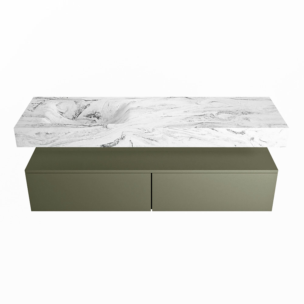 MONDIAZ ALAN-DLUX 150cm mueble de baño Army 2 cajones. Lavabo CLOUD Izquierda 1 orificio color Glace. 4 MONDIAZ ALAN-DLUX 150cm mueble de baño Army 2 cajones. Lavabo CLOUD Izquierda 1 orificio color Glace. - Imagen 4