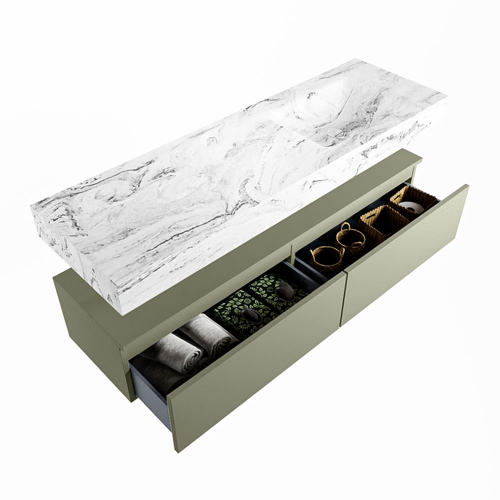 MONDIAZ ALAN-DLUX 150cm mueble de baño Army 2 cajones. Lavabo CLOUD Derecho sin orificios color Glace. 6 MONDIAZ ALAN-DLUX 150cm mueble de baño Army 2 cajones. Lavabo CLOUD Derecho sin orificios color Glace. - Imagen 6