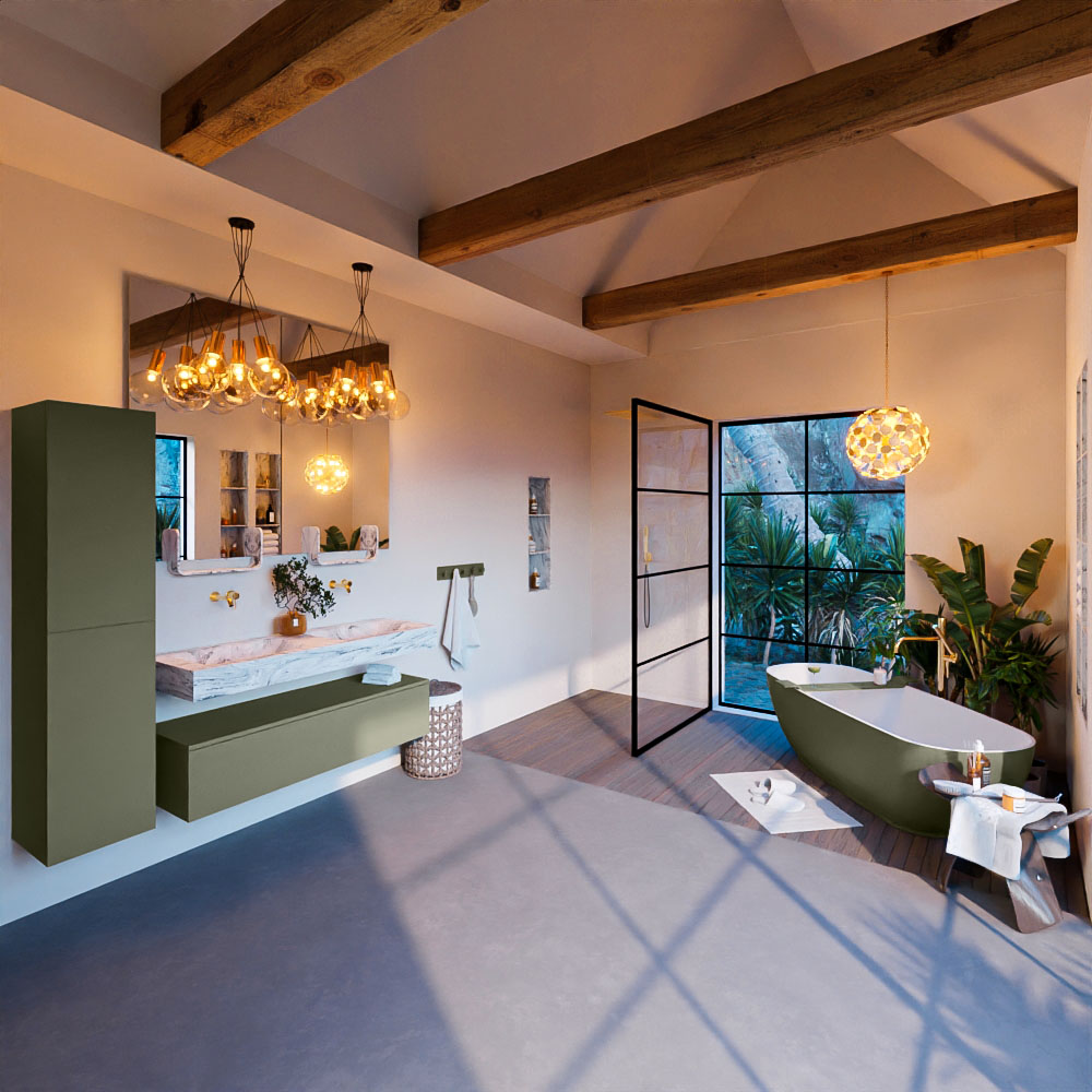 MONDIAZ ALAN-DLUX 130cm mueble de baño Army 1 cajón. Lavabo CLOUD Doble sin orificios color Glace. 3 MONDIAZ ALAN-DLUX 130cm mueble de baño Army 1 cajón. Lavabo CLOUD Doble sin orificios color Glace. - Imagen 3