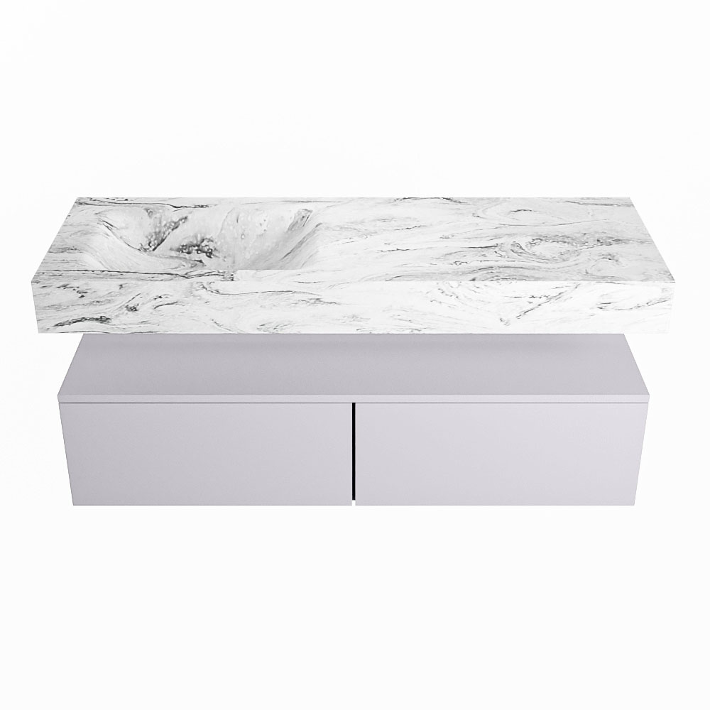 MONDIAZ ALAN-DLUX 130cm mueble de baño Cale 2 cajones. Lavabo CLOUD Izquierda sin orificios color Glace. 4 MONDIAZ ALAN-DLUX 130cm mueble de baño Cale 2 cajones. Lavabo CLOUD Izquierda sin orificios color Glace. - Imagen 4
