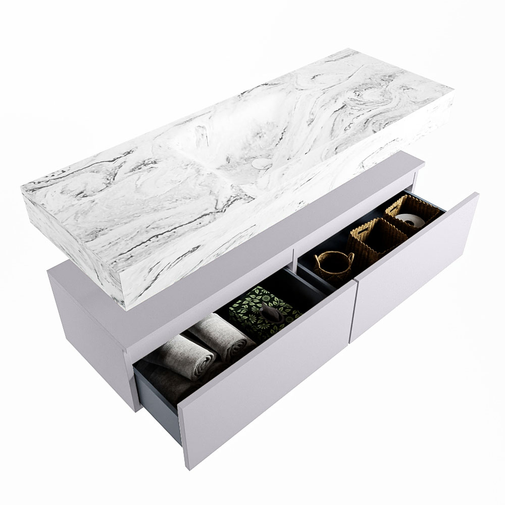 MONDIAZ ALAN-DLUX 130cm mueble de baño Cale 2 cajones. Lavabo CLOUD Centro 1 orificio color Glace. 6 MONDIAZ ALAN-DLUX 130cm mueble de baño Cale 2 cajones. Lavabo CLOUD Centro 1 orificio color Glace. - Imagen 6