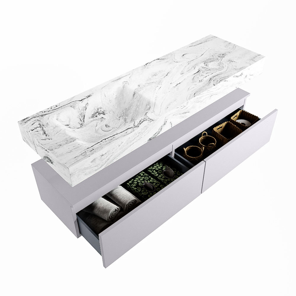 MONDIAZ ALAN-DLUX 150cm mueble de baño Cale 2 cajones. Lavabo CLOUD Izquierda sin orificios color Glace. 6 MONDIAZ ALAN-DLUX 150cm mueble de baño Cale 2 cajones. Lavabo CLOUD Izquierda sin orificios color Glace. - Imagen 6