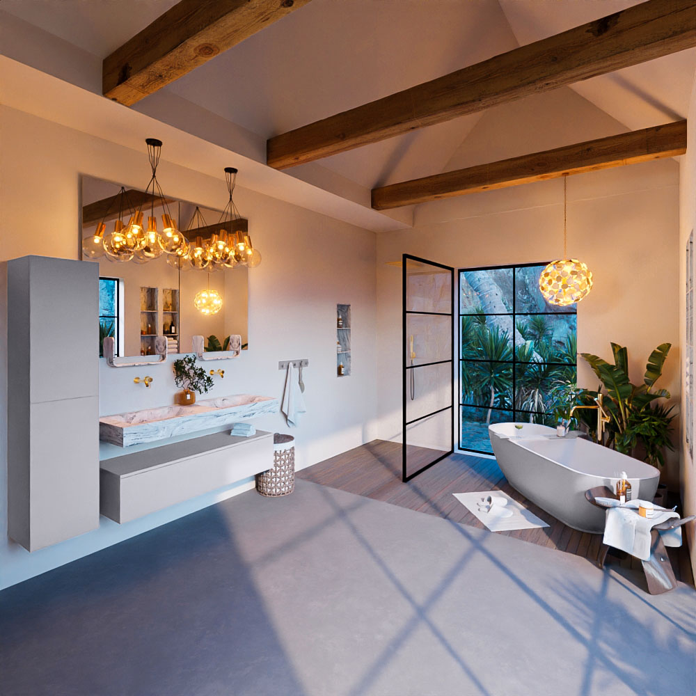 MONDIAZ ALAN-DLUX 130cm mueble de baño Cale 1 cajón. Lavabo CLOUD Doble sin orificios color Glace. 3 MONDIAZ ALAN-DLUX 130cm mueble de baño Cale 1 cajón. Lavabo CLOUD Doble sin orificios color Glace. - Imagen 3