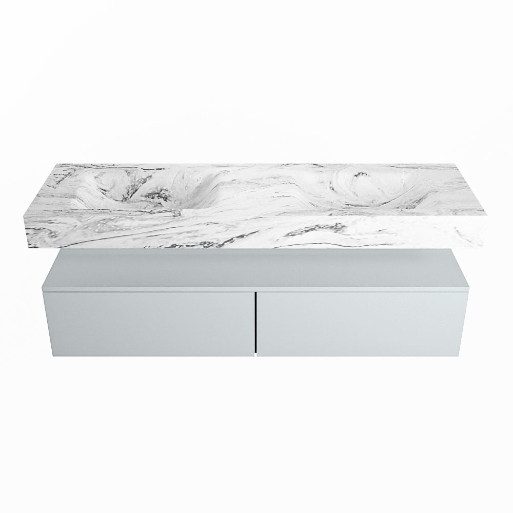 MONDIAZ ALAN-DLUX 150cm mueble de baño Clay 2 cajones. Lavabo CLOUD Doble sin orificios color Glace. 4 MONDIAZ ALAN-DLUX 150cm mueble de baño Clay 2 cajones. Lavabo CLOUD Doble sin orificios color Glace. - Imagen 4