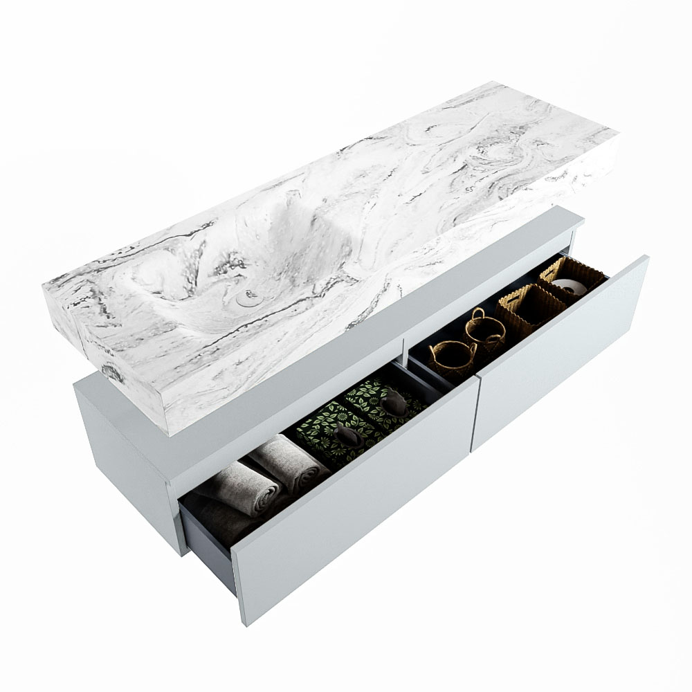MONDIAZ ALAN-DLUX 150cm mueble de baño Clay 2 cajones. Lavabo CLOUD Izquierda sin orificios color Glace. 6 MONDIAZ ALAN-DLUX 150cm mueble de baño Clay 2 cajones. Lavabo CLOUD Izquierda sin orificios color Glace. - Imagen 6