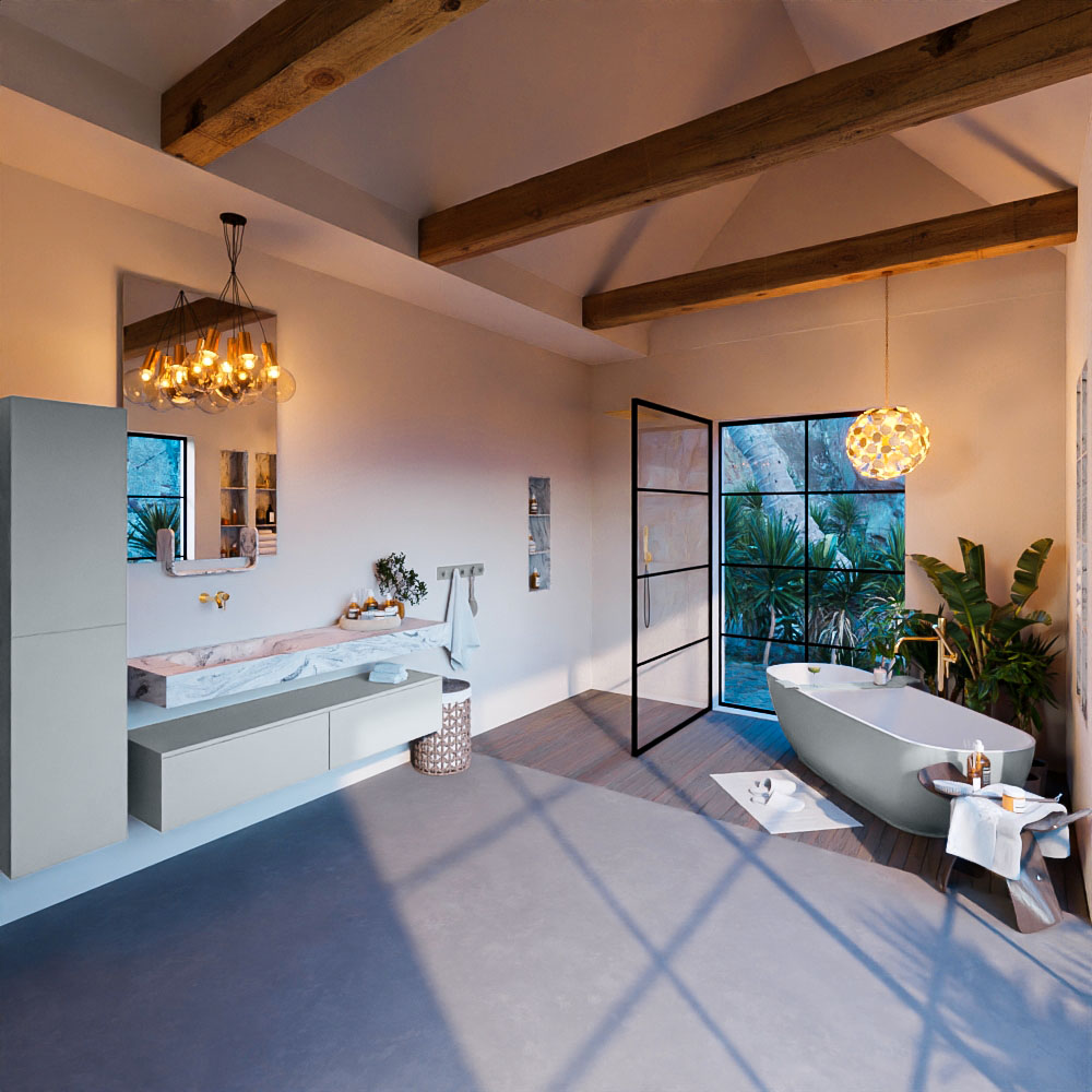 MONDIAZ ALAN-DLUX 150cm mueble de baño Clay 2 cajones. Lavabo CLOUD Izquierda sin orificios color Glace. 3 MONDIAZ ALAN-DLUX 150cm mueble de baño Clay 2 cajones. Lavabo CLOUD Izquierda sin orificios color Glace. - Imagen 3