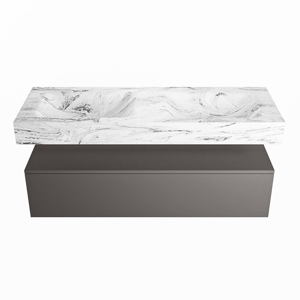 MONDIAZ ALAN-DLUX 130cm mueble de baño Dark Grey 1 cajón. Lavabo CLOUD Doble sin orificios color Glace. 4 MONDIAZ ALAN-DLUX 130cm mueble de baño Dark Grey 1 cajón. Lavabo CLOUD Doble sin orificios color Glace. - Imagen 4