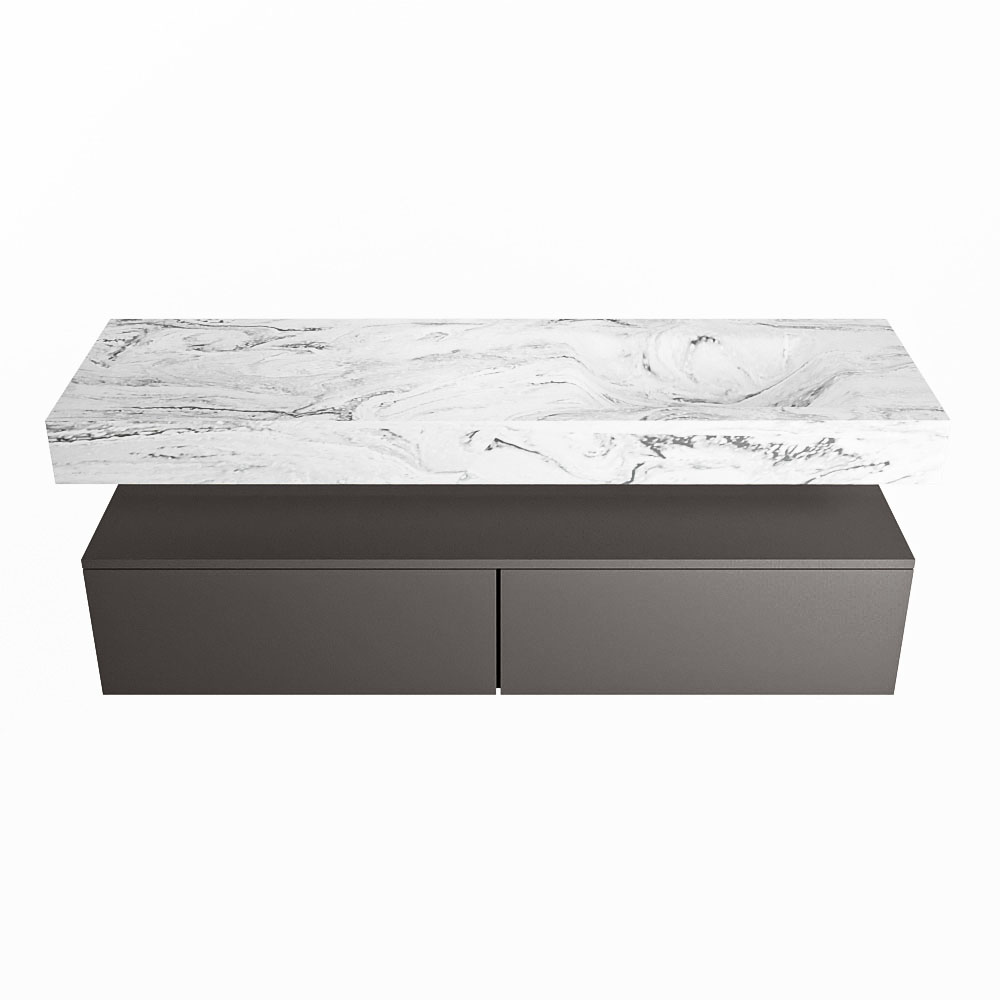 MONDIAZ ALAN-DLUX 150cm mueble de baño Dark Grey 2 cajones. Lavabo CLOUD Derecho sin orificios color Glace. 4 MONDIAZ ALAN-DLUX 150cm mueble de baño Dark Grey 2 cajones. Lavabo CLOUD Derecho sin orificios color Glace. - Imagen 4