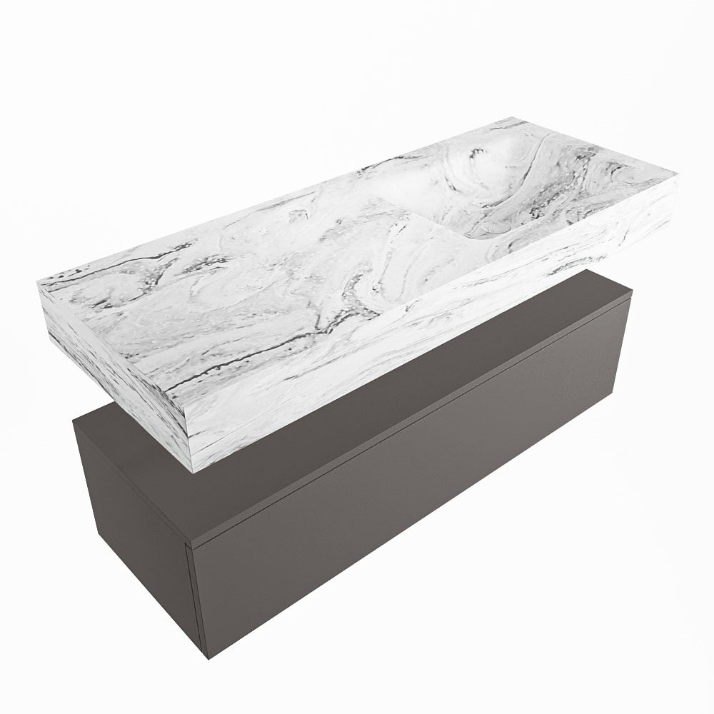 MONDIAZ ALAN-DLUX 120cm mueble de baño Dark Grey 1 cajón. Lavabo CLOUD Derecho sin orificios color Glace. 5 MONDIAZ ALAN-DLUX 120cm mueble de baño Dark Grey 1 cajón. Lavabo CLOUD Derecho sin orificios color Glace. - Imagen 5