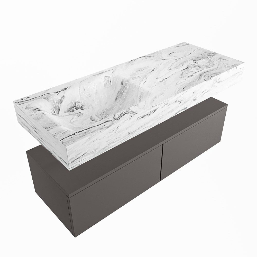 MONDIAZ ALAN-DLUX 120cm mueble de baño Dark Grey 2 cajones. Lavabo CLOUD Izquierda 1 orificio color Glace. 5 MONDIAZ ALAN-DLUX 120cm mueble de baño Dark Grey 2 cajones. Lavabo CLOUD Izquierda 1 orificio color Glace. - Imagen 5