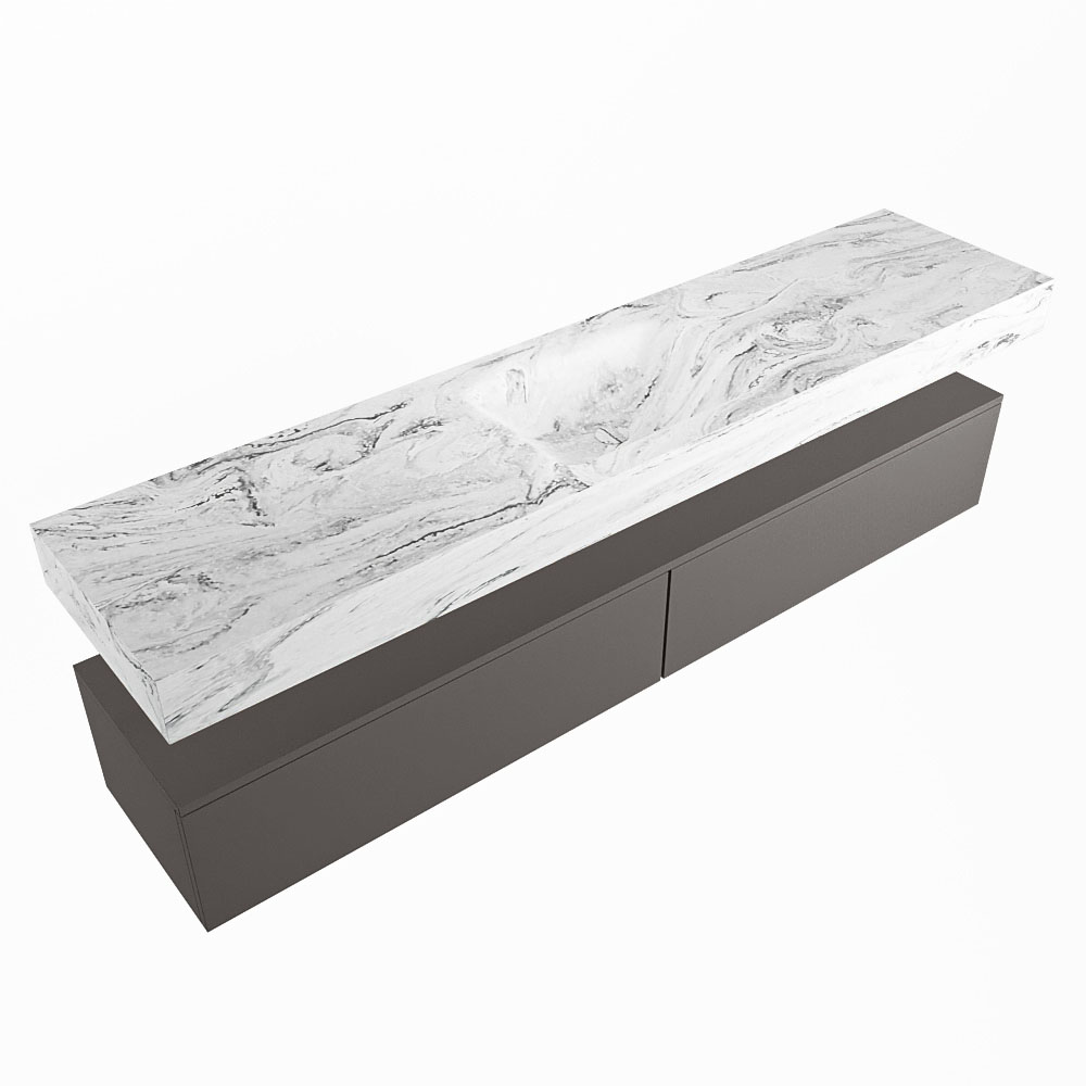 MONDIAZ ALAN-DLUX 200cm mueble de baño Dark Grey 2 cajones. Lavabo CLOUD Centro 1 orificio color Glace. 5 MONDIAZ ALAN-DLUX 200cm mueble de baño Dark Grey 2 cajones. Lavabo CLOUD Centro 1 orificio color Glace. - Imagen 5