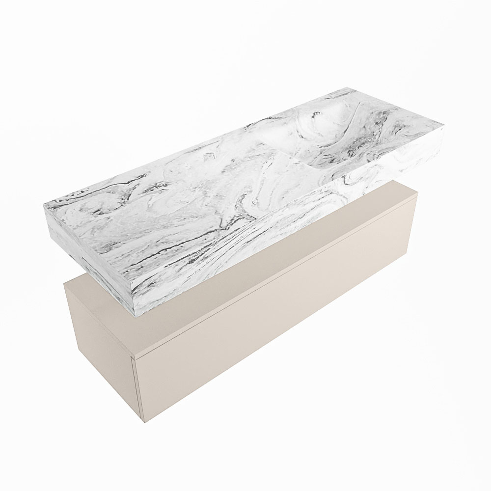 MONDIAZ ALAN-DLUX 130cm mueble de baño Linen 1 cajón. Lavabo CLOUD Derecho sin orificios color Glace. 5 MONDIAZ ALAN-DLUX 130cm mueble de baño Linen 1 cajón. Lavabo CLOUD Derecho sin orificios color Glace. - Imagen 5