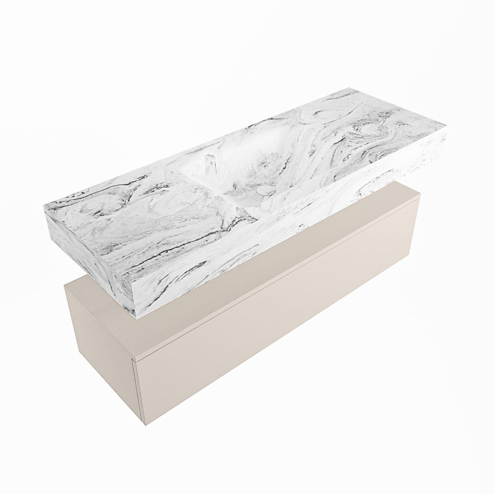 MONDIAZ ALAN-DLUX 130cm mueble de baño Linen 1 cajón. Lavabo CLOUD Centro 1 orificio color Glace. 5 MONDIAZ ALAN-DLUX 130cm mueble de baño Linen 1 cajón. Lavabo CLOUD Centro 1 orificio color Glace. - Imagen 5