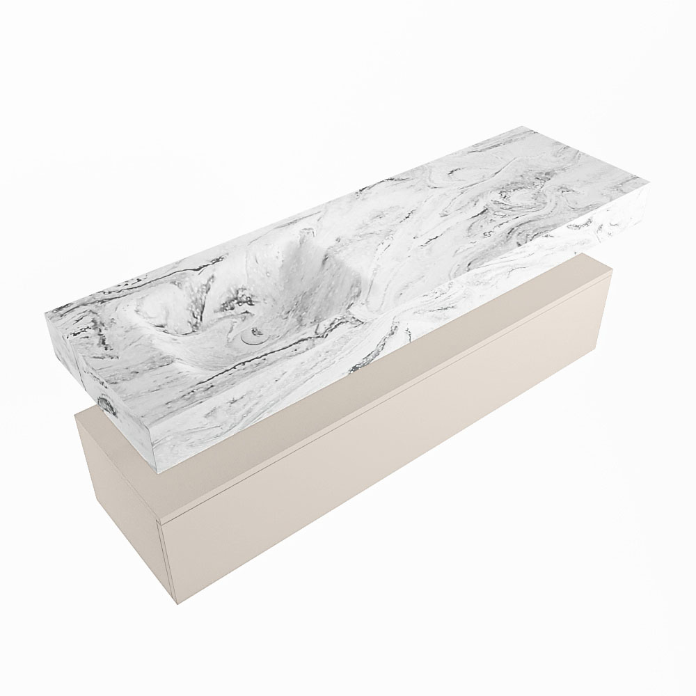 MONDIAZ ALAN-DLUX 150cm mueble de baño Linen 1 cajón. Lavabo CLOUD Izquierda sin orificios color Glace. 5 MONDIAZ ALAN-DLUX 150cm mueble de baño Linen 1 cajón. Lavabo CLOUD Izquierda sin orificios color Glace. - Imagen 5