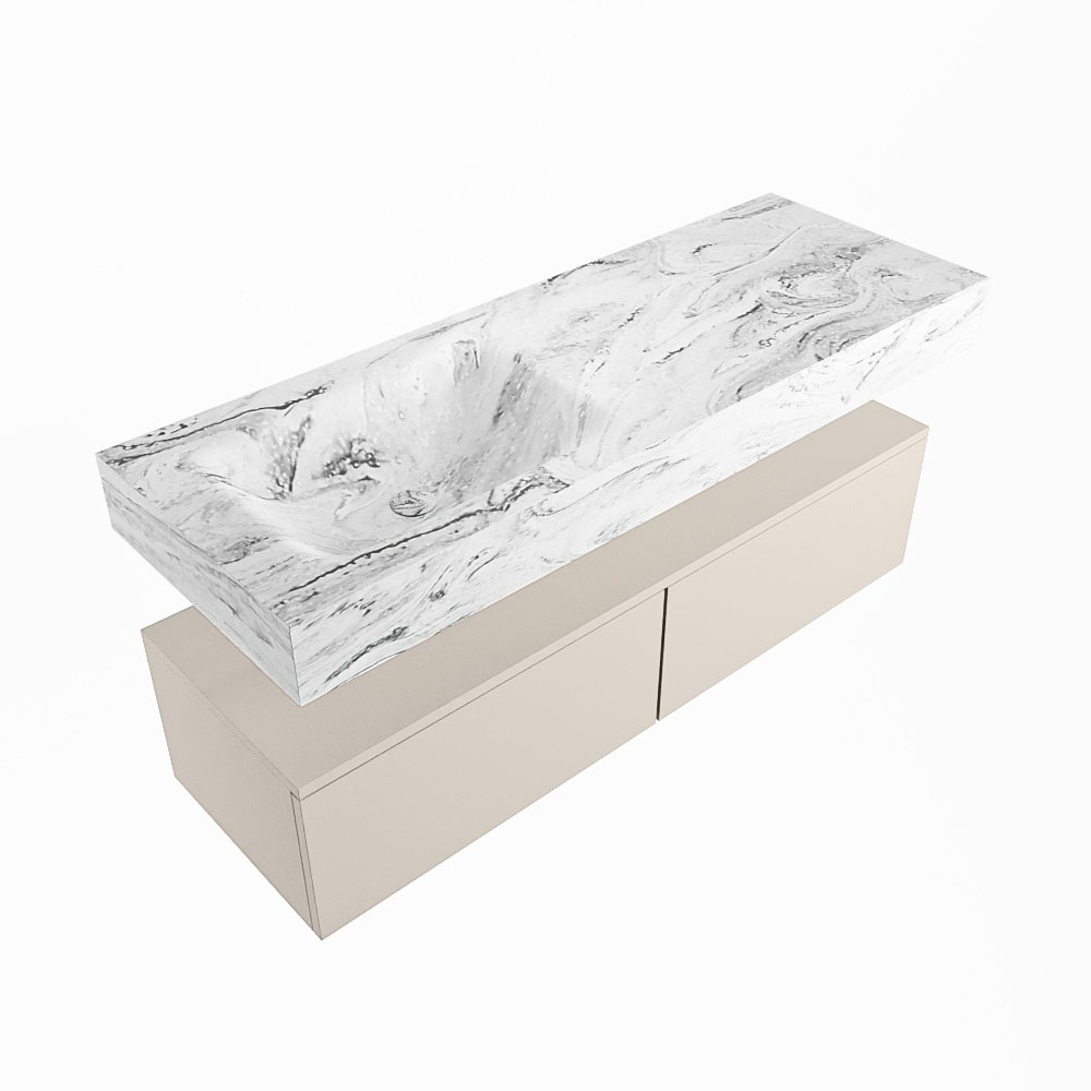 MONDIAZ ALAN-DLUX 130cm mueble de baño Linen 2 cajones. Lavabo CLOUD Izquierda sin orificios color Glace. 5 MONDIAZ ALAN-DLUX 130cm mueble de baño Linen 2 cajones. Lavabo CLOUD Izquierda sin orificios color Glace. - Imagen 5