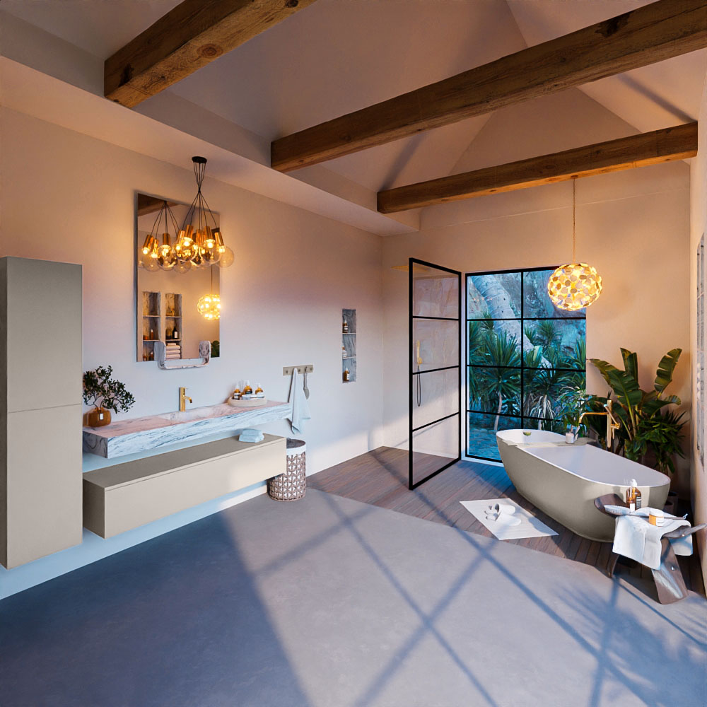 MONDIAZ ALAN-DLUX 150cm mueble de baño Linen 1 cajón. Lavabo CLOUD Centro 1 orificio color Glace. 3 MONDIAZ ALAN-DLUX 150cm mueble de baño Linen 1 cajón. Lavabo CLOUD Centro 1 orificio color Glace. - Imagen 3