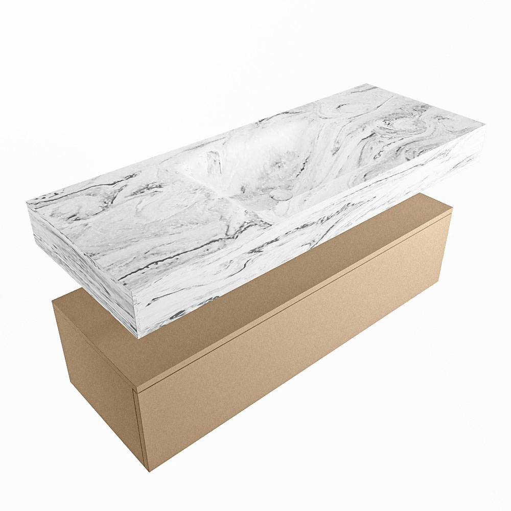 MONDIAZ ALAN-DLUX 120cm mueble de baño Oro 1 cajón. Lavabo CLOUD Centro sin orificios color Glace. 5 MONDIAZ ALAN-DLUX 120cm mueble de baño Oro 1 cajón. Lavabo CLOUD Centro sin orificios color Glace. - Imagen 5
